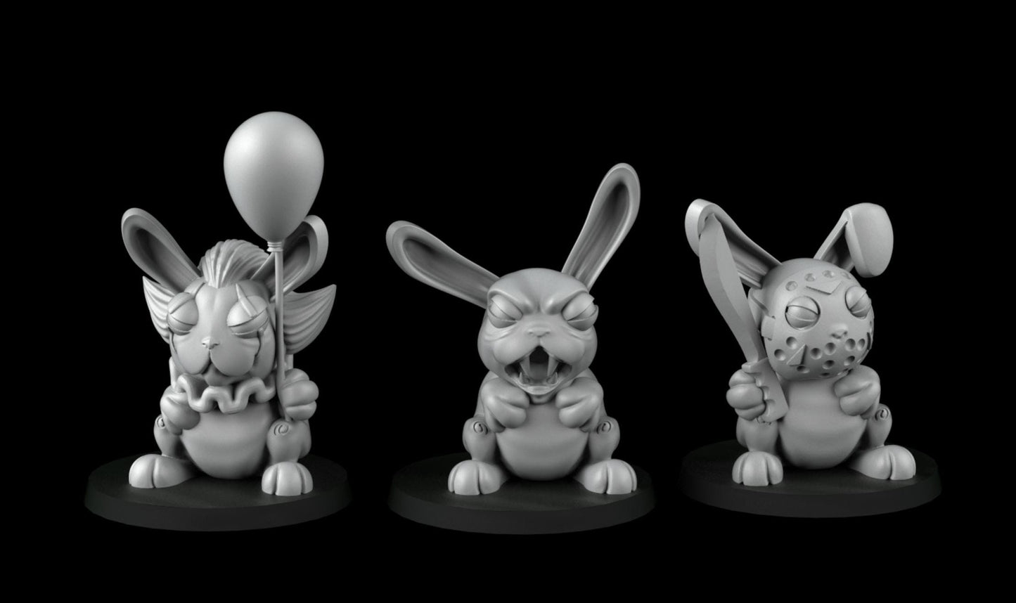 Horror Bunnies - UNPAINTED 3D Resin Figure - Crosslances