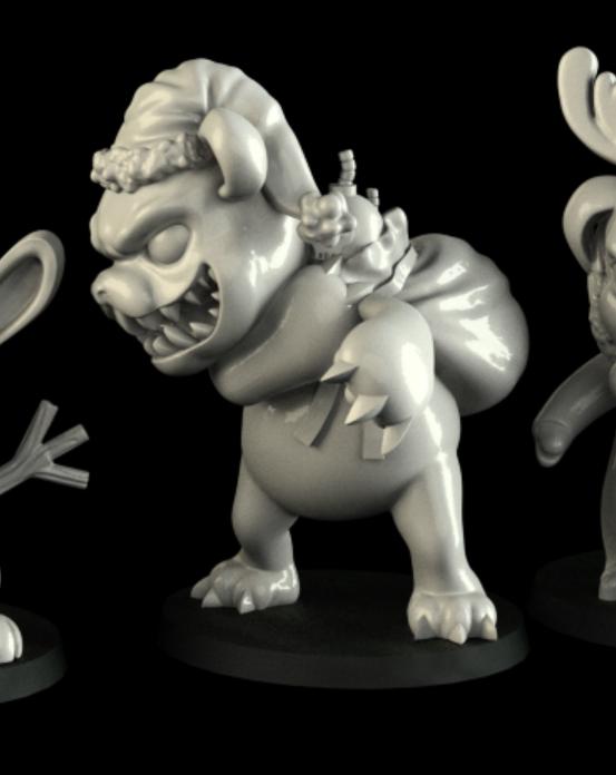Holiday Critters - UNPAINTED 3D Resin Figure - Crosslances