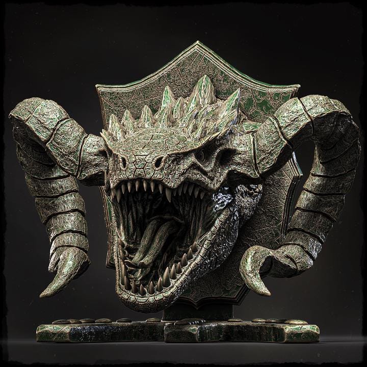 Vaelyxion (Head Trophy) - UNPAINTED 3D Resin Figure - Evox Arts