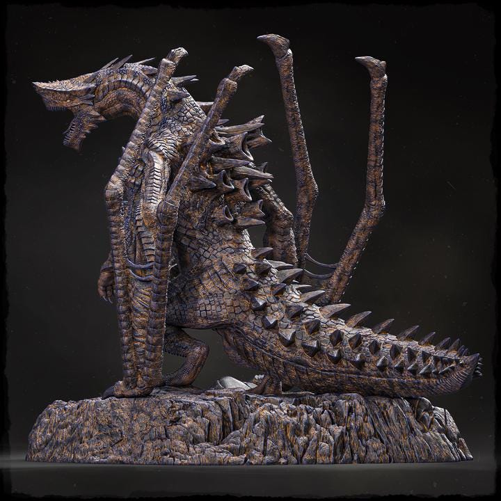 Threxul, the Oilfire Maw - UNPAINTED 3D Resin Figure - Evox Arts