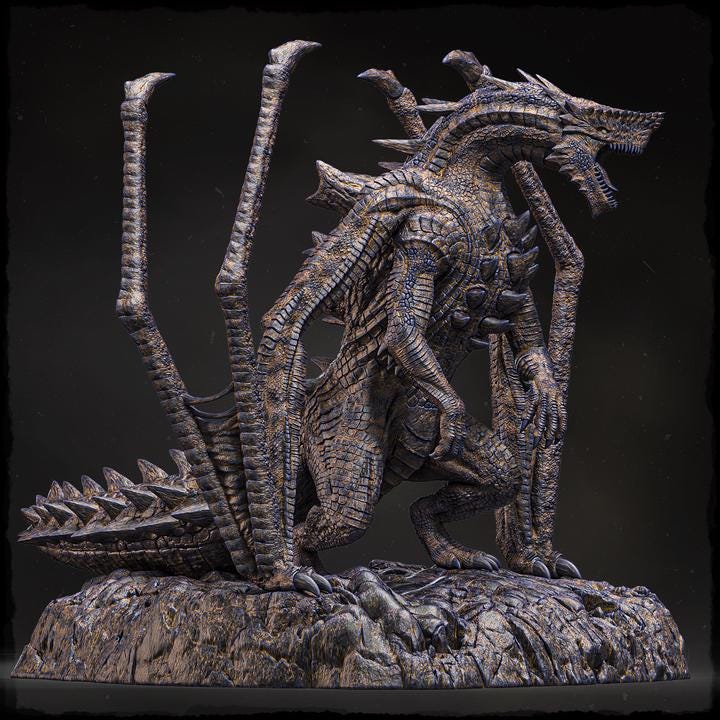 Threxul, the Oilfire Maw - UNPAINTED 3D Resin Figure - Evox Arts
