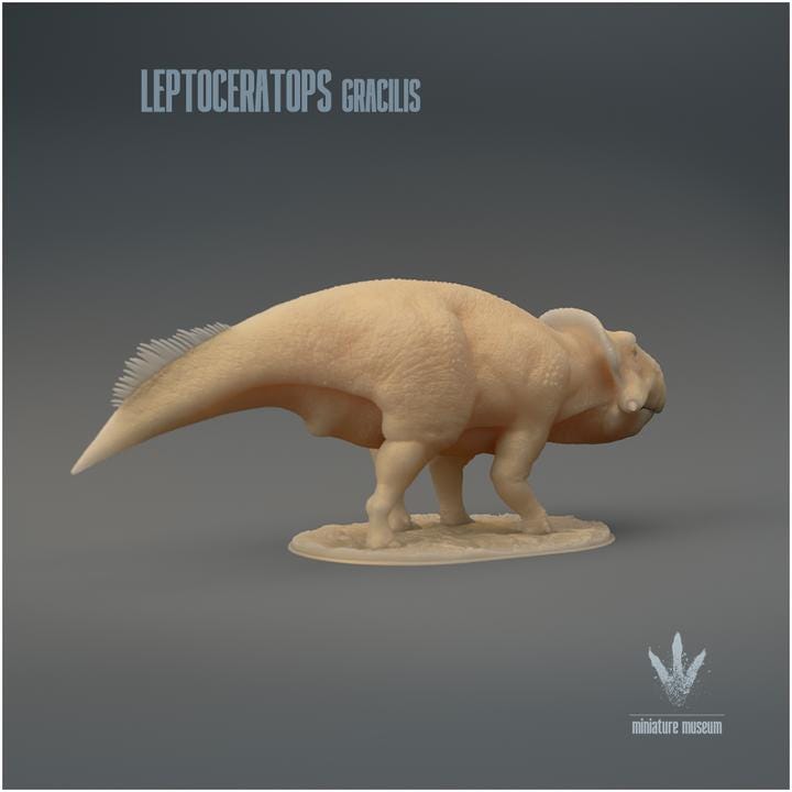Leptoceratops gracilis : The Small Horn Face - UNPAINTED 3D Resin Figure - Miniature Museum