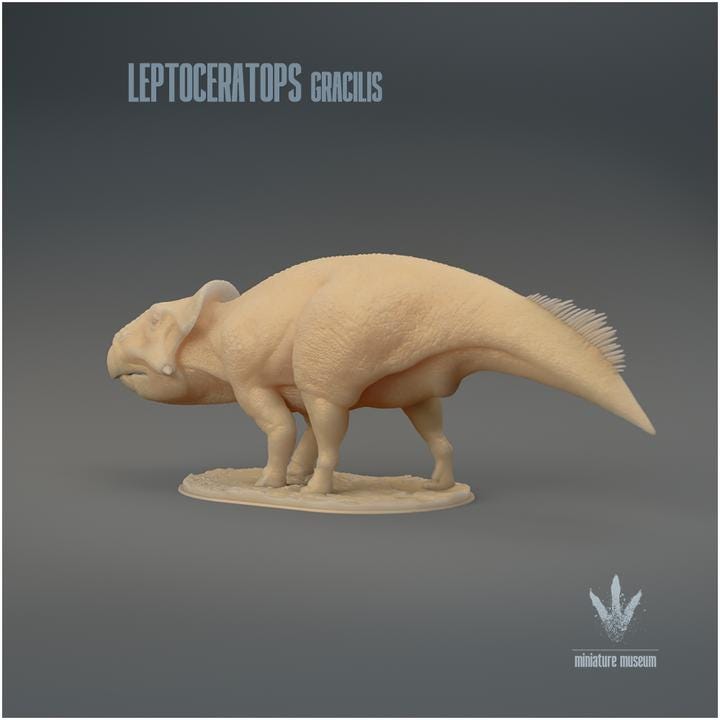 Leptoceratops gracilis : The Small Horn Face - UNPAINTED 3D Resin Figure - Miniature Museum