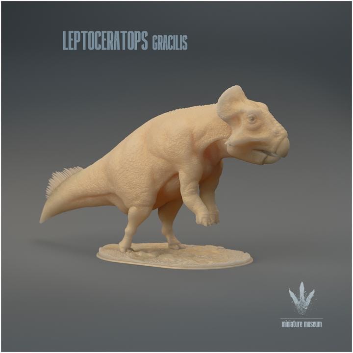 Leptoceratops gracilis : Bipedal Pose - UNPAINTED 3D Resin Figure - Miniature Museum