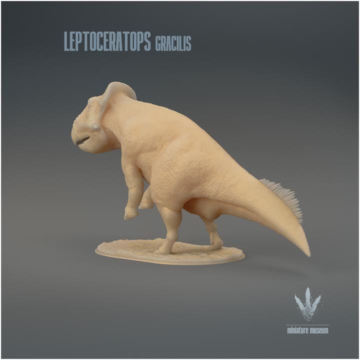 Leptoceratops gracilis : Bipedal Pose - UNPAINTED 3D Resin Figure - Miniature Museum