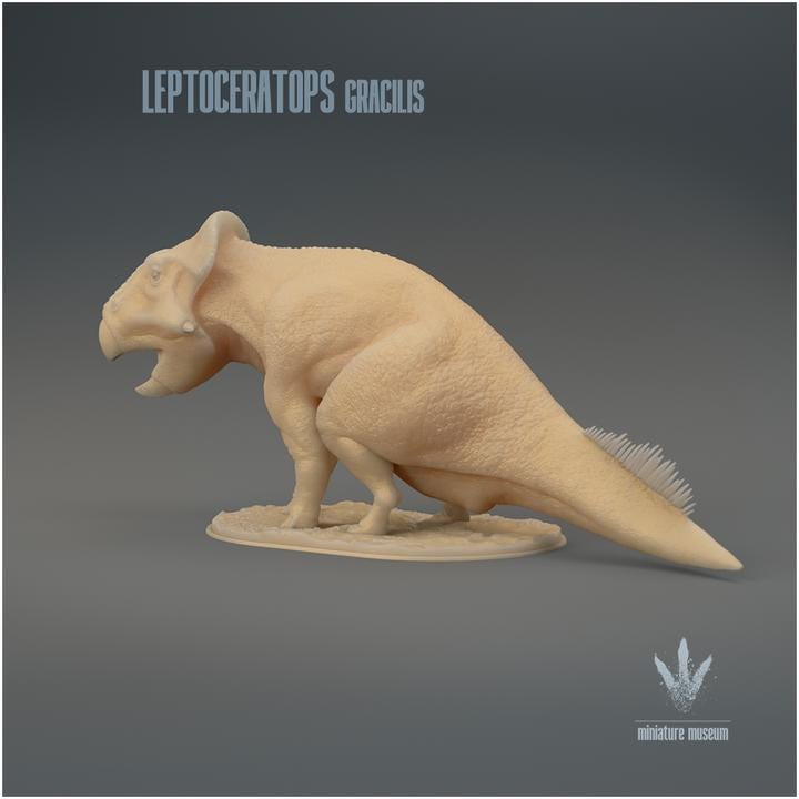 Leptoceratops gracilis : Sitting - UNPAINTED 3D Resin Figure - Miniature Museum