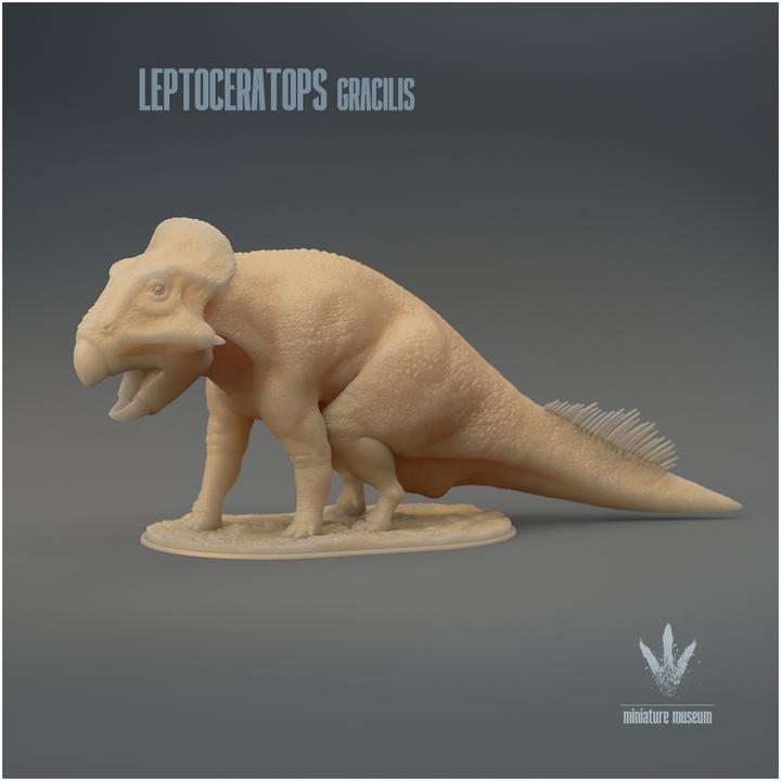 Leptoceratops gracilis : Sitting - UNPAINTED 3D Resin Figure - Miniature Museum