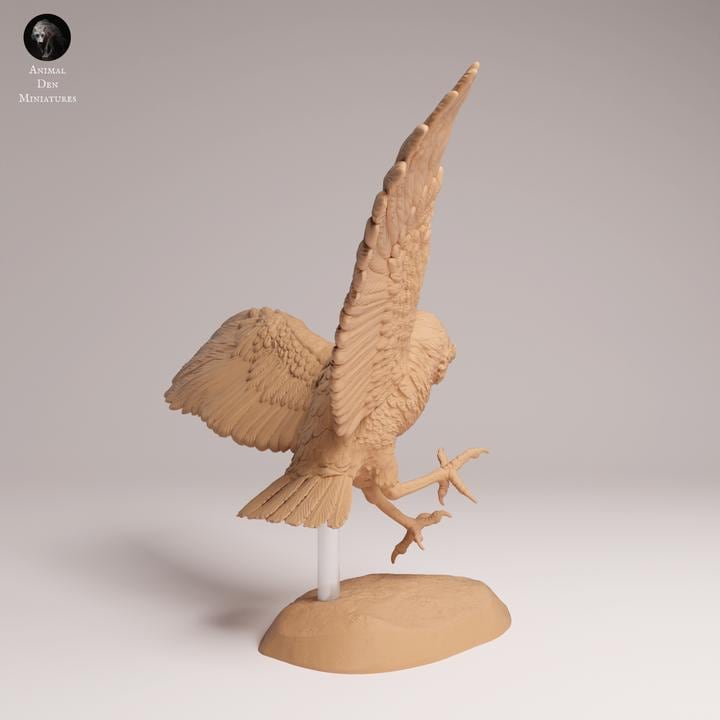 Burrowing Owl Flying - UNPAINTED 3D Resin Figure - Animal Den Miniatures