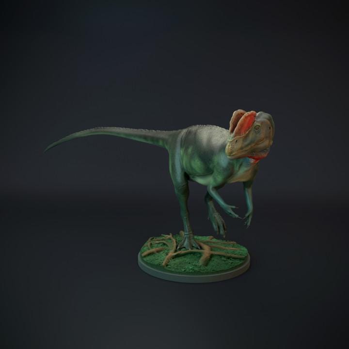 Dilophosaurus walking - UNPAINTED 3D Resin Figure - Dino and Dog Miniatures