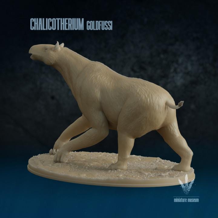 Chalicotherium goldfussia : Alarm call - UNPAINTED 3D Figurine - Miniature Museum