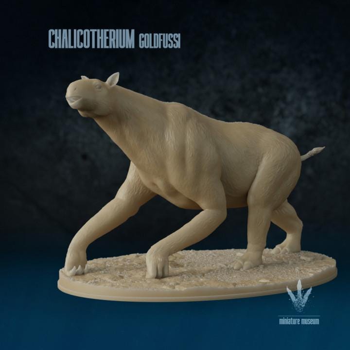 Chalicotherium goldfussia : Alarm call - UNPAINTED 3D Figurine - Miniature Museum