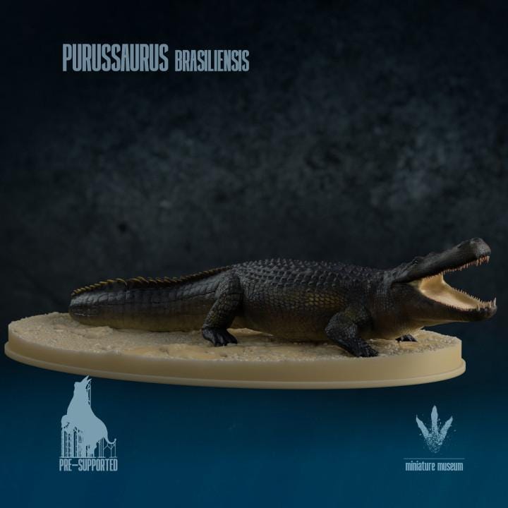 Purussaurus brasiliensis : The Giant Crocodile - UNPAINTED 3D Resin Figure - Miniature Museum