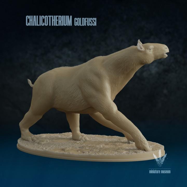 Chalicotherium goldfussia : Alarm call - UNPAINTED 3D Figurine - Miniature Museum