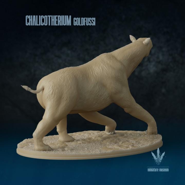 Chalicotherium goldfussia : Alarm call - UNPAINTED 3D Figurine - Miniature Museum