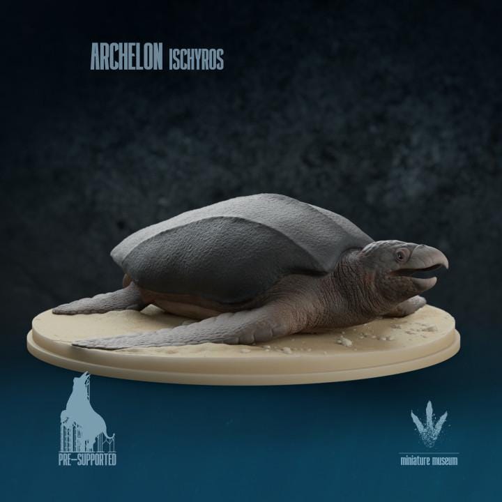 Archelon ischyros : On the Beach - UNPAINTED 3D Resin Figure - Miniature Museum