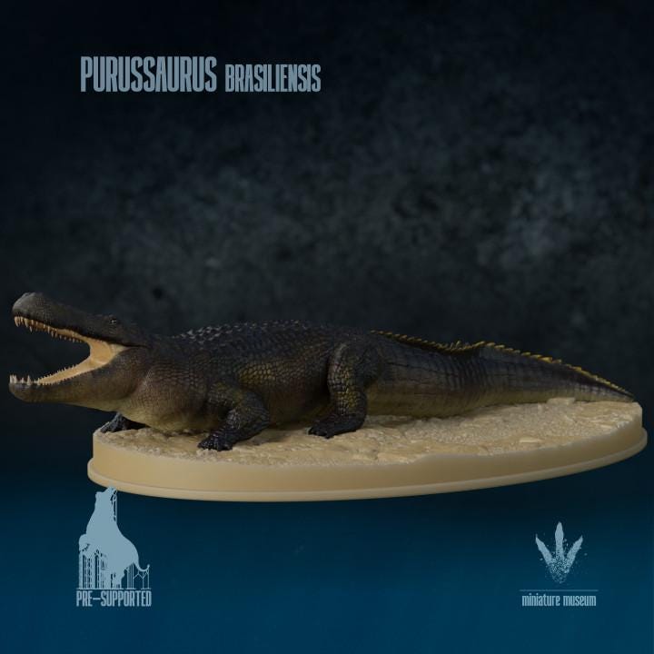 Purussaurus brasiliensis : The Giant Crocodile - UNPAINTED 3D Resin Figure - Miniature Museum