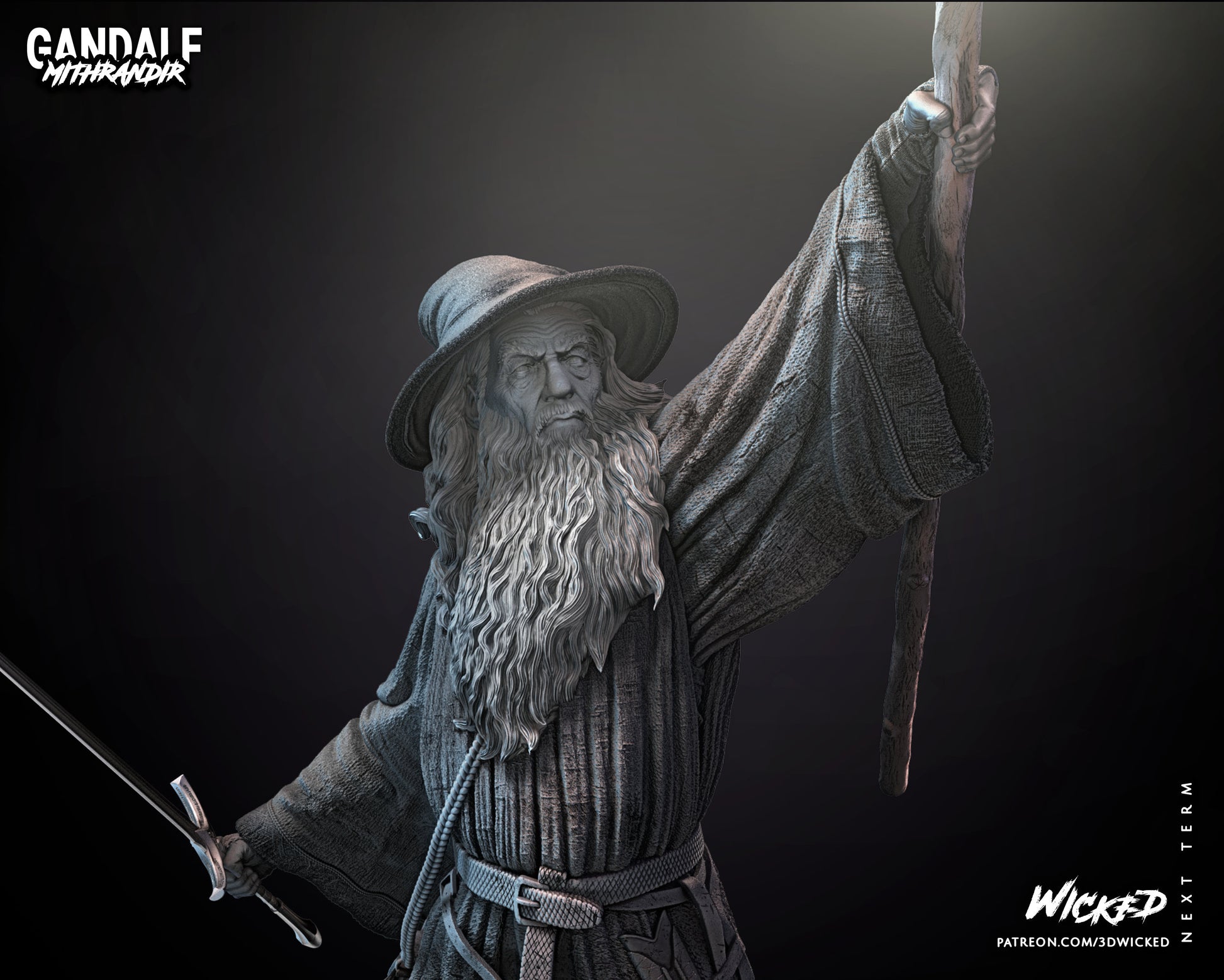 Gandalf - Unpainted FAN ART - Wicked 3D Prints