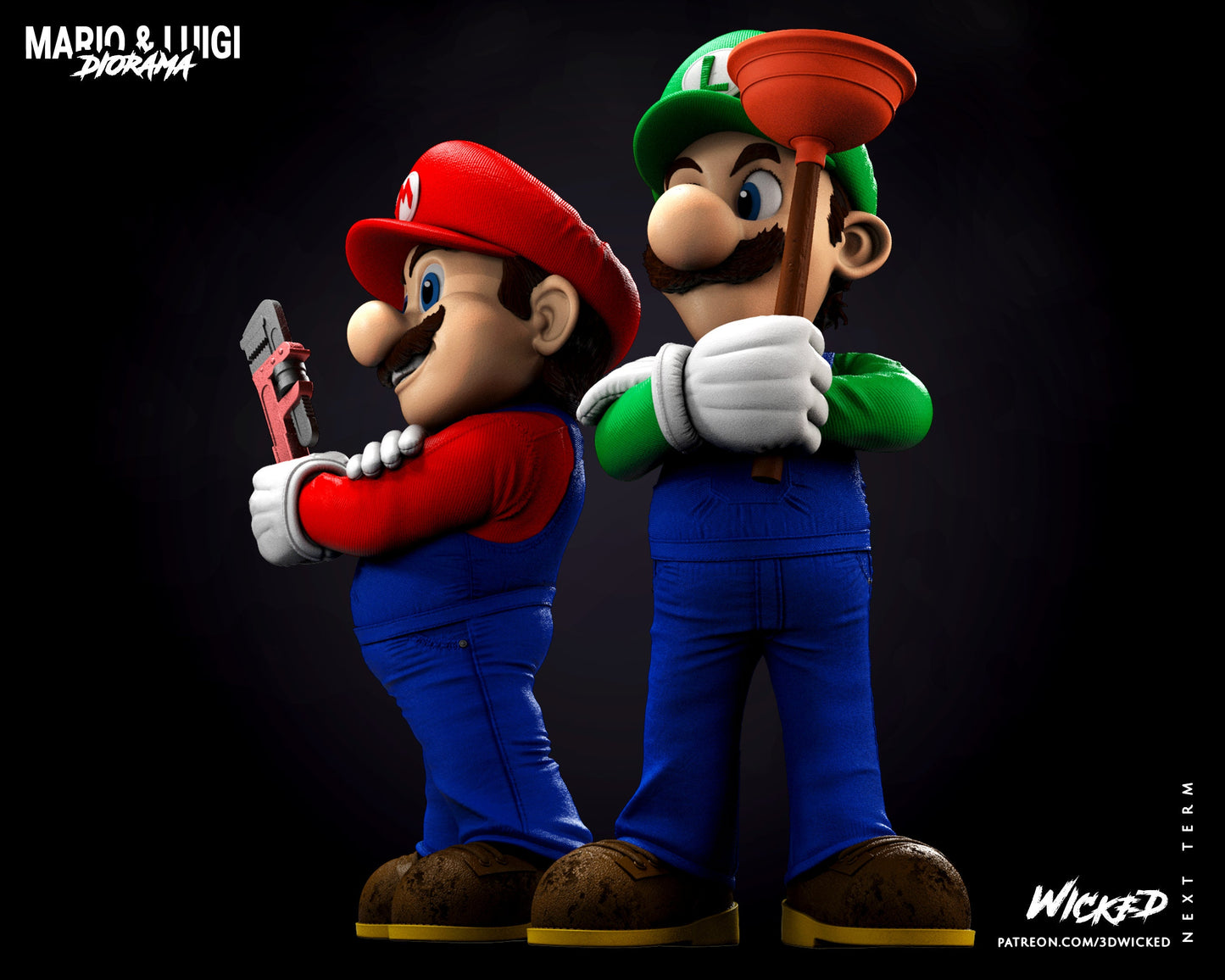 Mario and Luigi - UNPAINTED - Wicked - 2 for 1 limited time