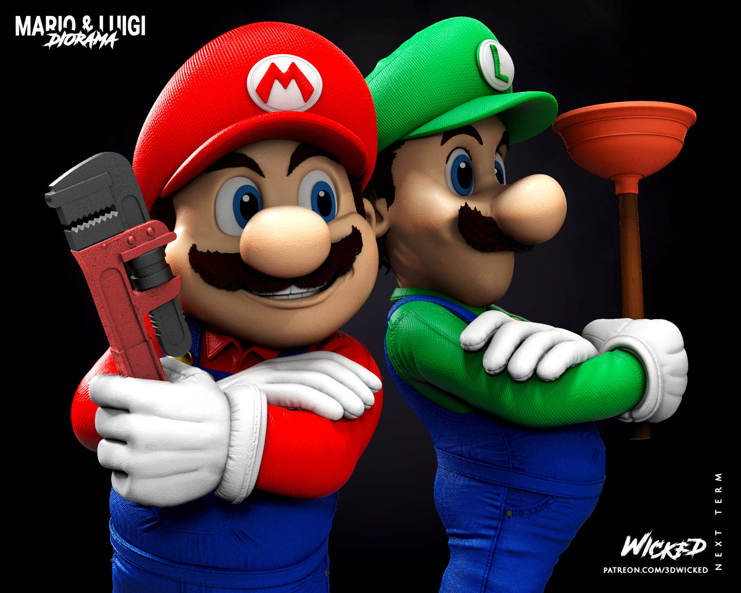 Mario and Luigi - UNPAINTED - Wicked - 2 for 1 limited time