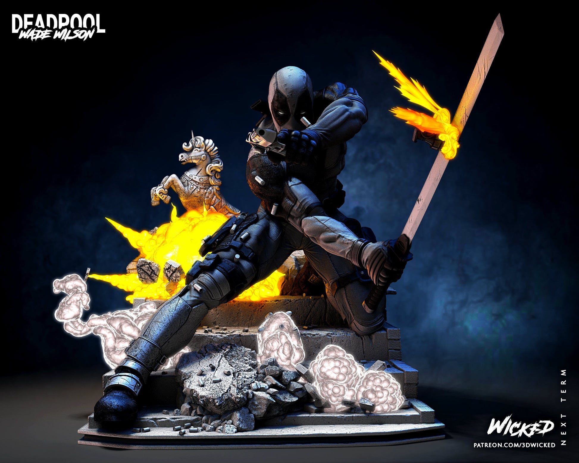 Deadpool - UNPAINTED - Wicked 3D
