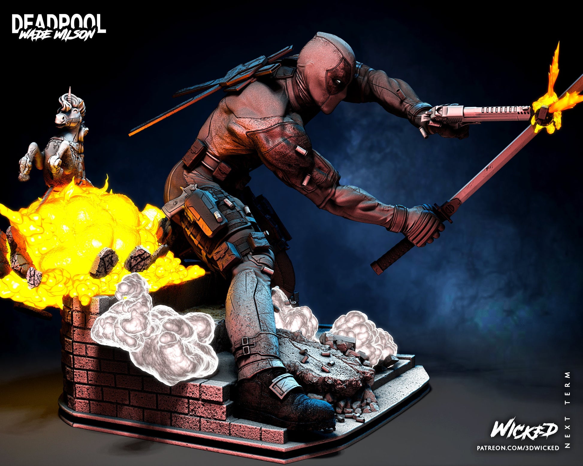 Deadpool - UNPAINTED - Wicked 3D