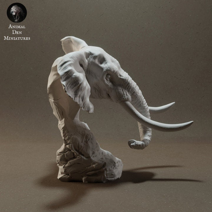 Elephant Bust - UNPAINTED - Animal Den Miniatures
