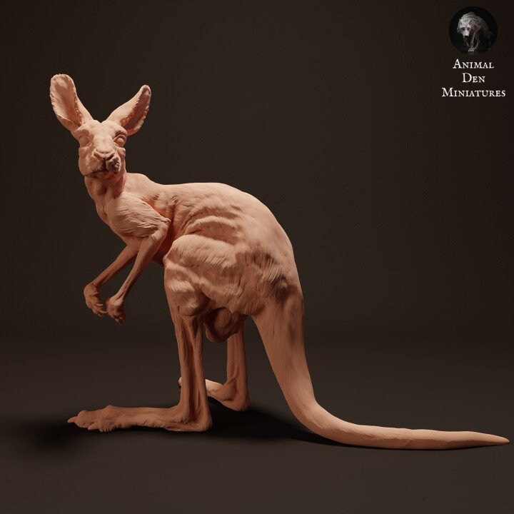 Red Kangaroo Joey - UNPAINTED - Animal Den Miniatures