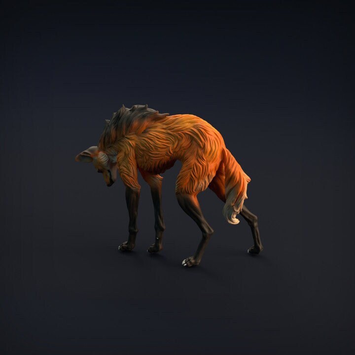 Maned Wolf- Animal Den Miniatures