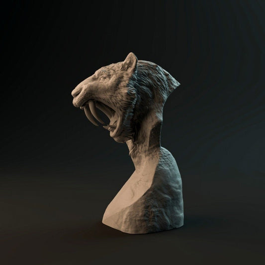 Smilodon populator bust - Dino and Dog Miniatures