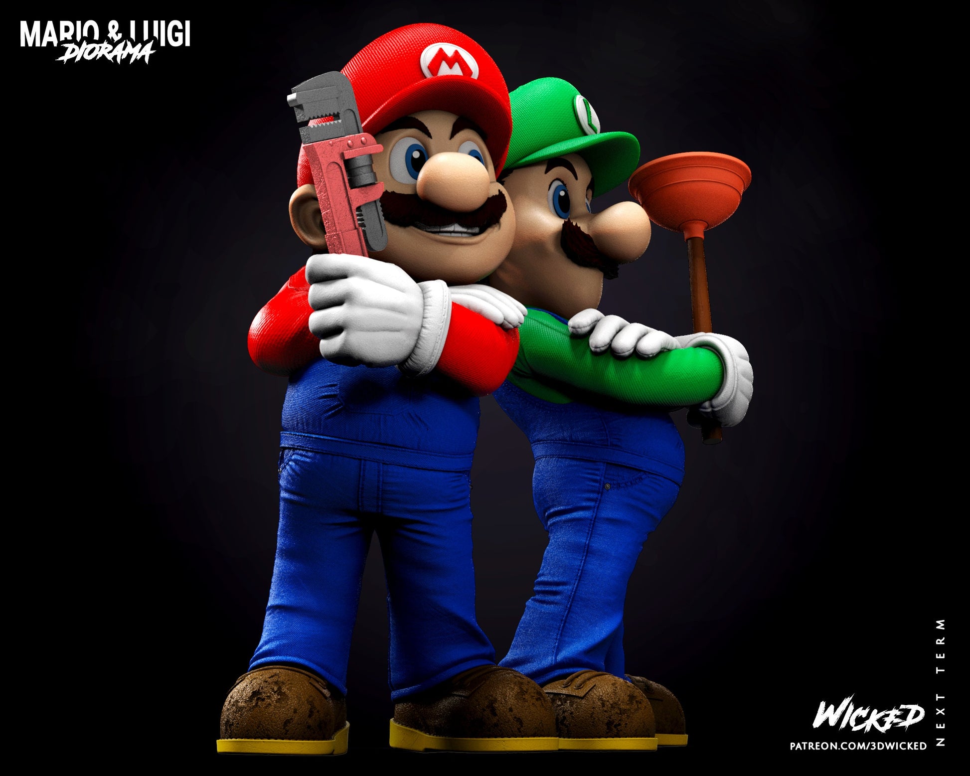 Mario and Luigi - UNPAINTED - Wicked - 2 for 1 limited time