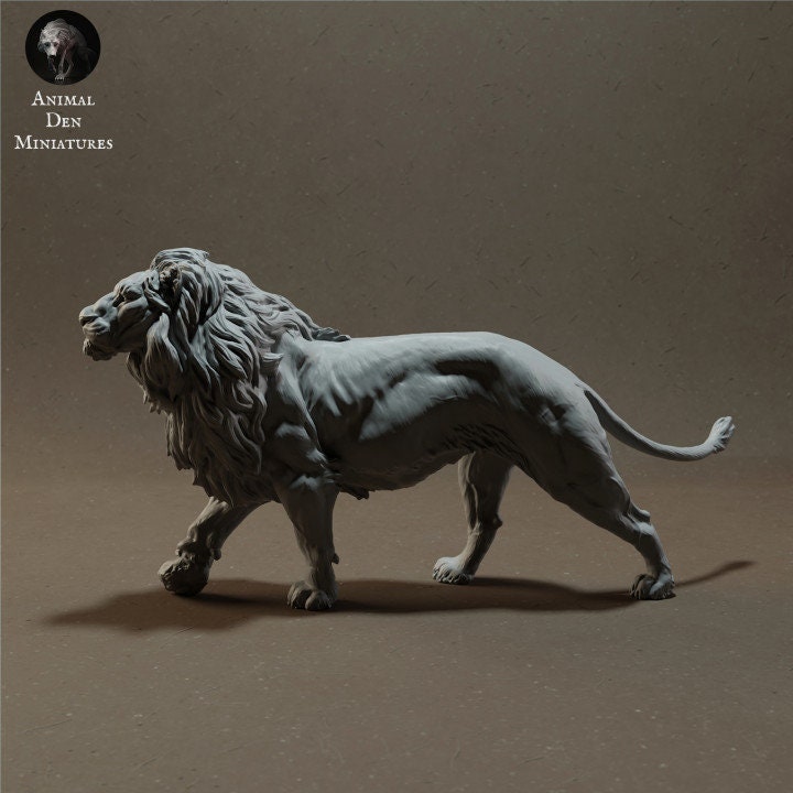 Lion Walking - UNPAINTED - Animal Den Miniatures