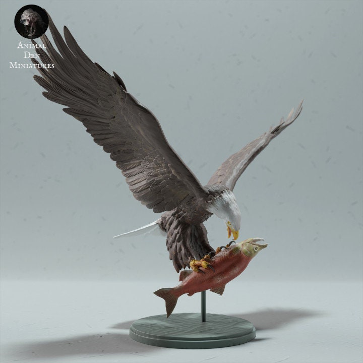 Bald Eagle Eating - UNPAINTED - Animal Den Miniatures