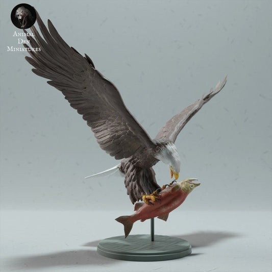 Bald Eagle Eating - UNPAINTED - Animal Den Miniatures