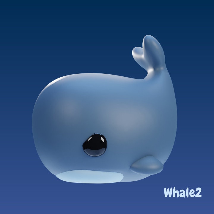 Whale2 - UNPAINTED - Grumpii Art Toy