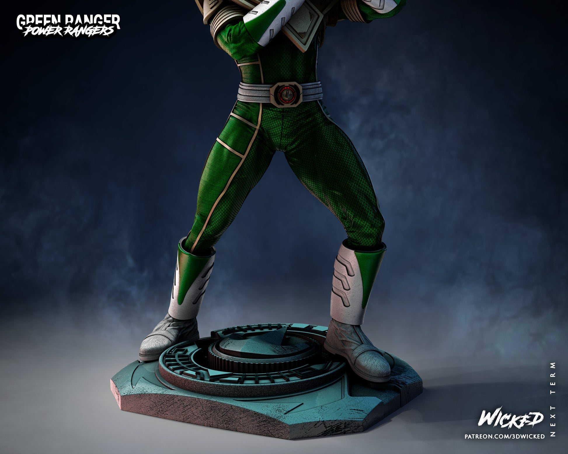 Green Power Ranger - UNPAINTED - Wicked 3D Models