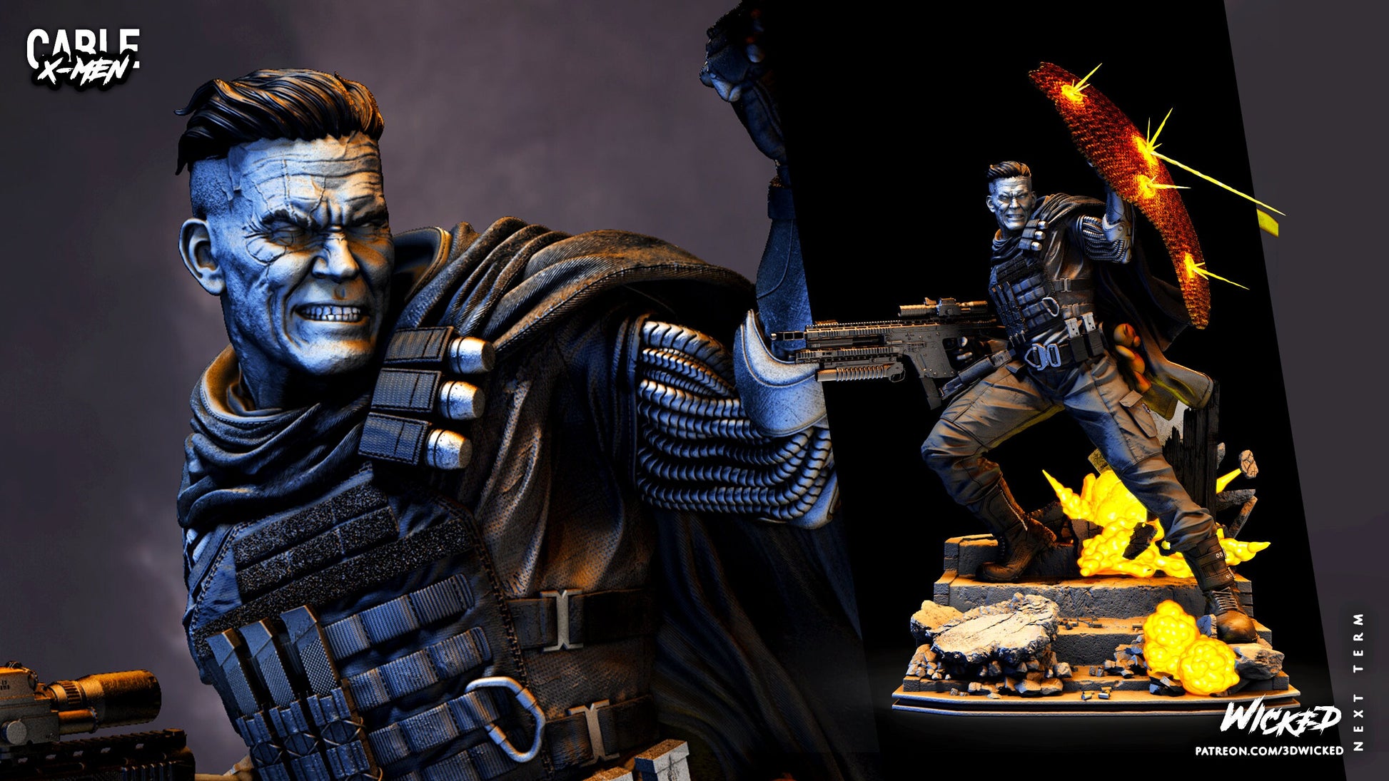 Cable - Xmen - Wicked 3D Models
