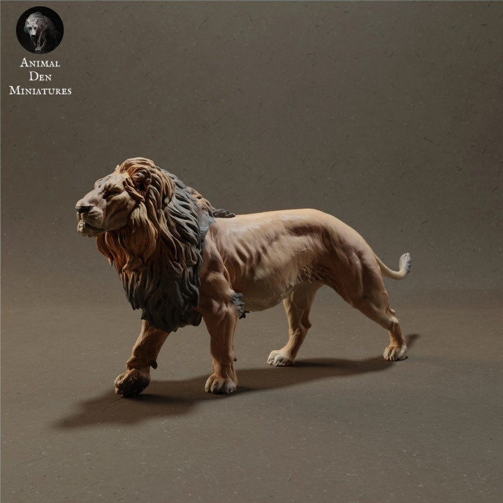 Lion Walking - UNPAINTED - Animal Den Miniatures
