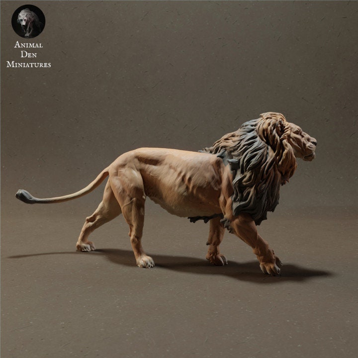 Lion Walking - UNPAINTED - Animal Den Miniatures