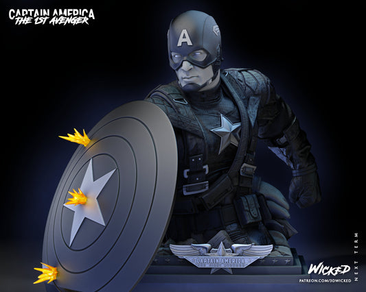 Captain America Bust - Wicked 3D Models