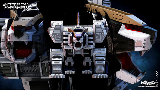 White Tigerzord - UNPAINTED - Wicked 3D Models