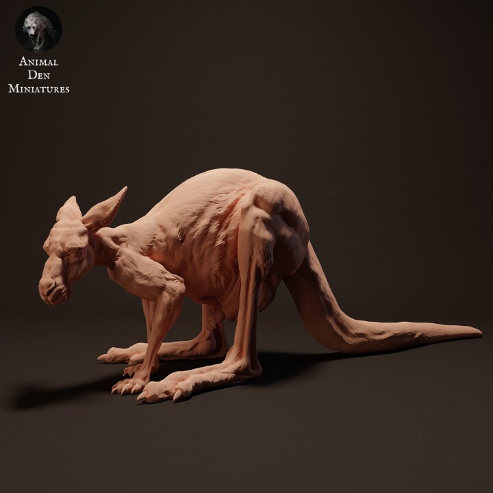 Kangaroo and Joey - UNPAINTED - Animal Den Miniatures
