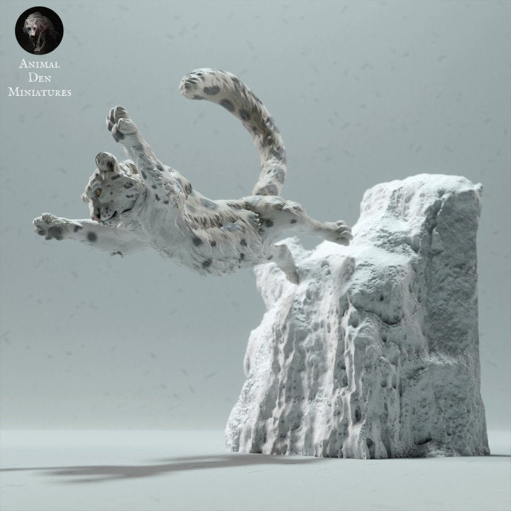 Snow Leopard - UNPAINTED - Animal Den Miniatures