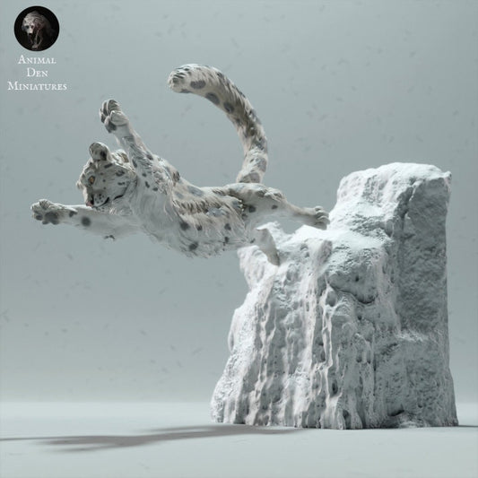 Snow Leopard - UNPAINTED - Animal Den Miniatures