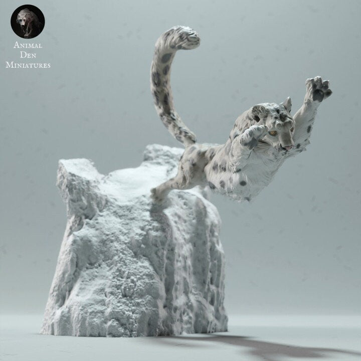 Snow Leopard - UNPAINTED - Animal Den Miniatures