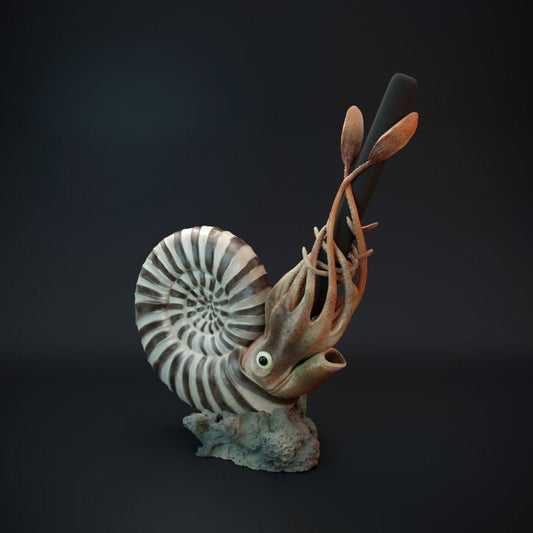 Ammonite pen holder - UNPAINTED - Dino and Dog Miniatures