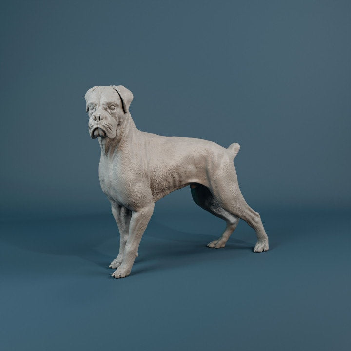 Boxer - 3D Resin Print/Figure - Dino and Dog Miniatures