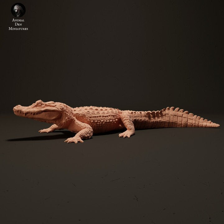 Caiman Sunbathing - UNPAINTED - Animal Den Miniatures