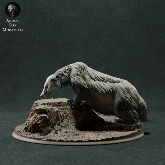 European Badger Sniffing - UNPAINTED - Animal Den Miniatures