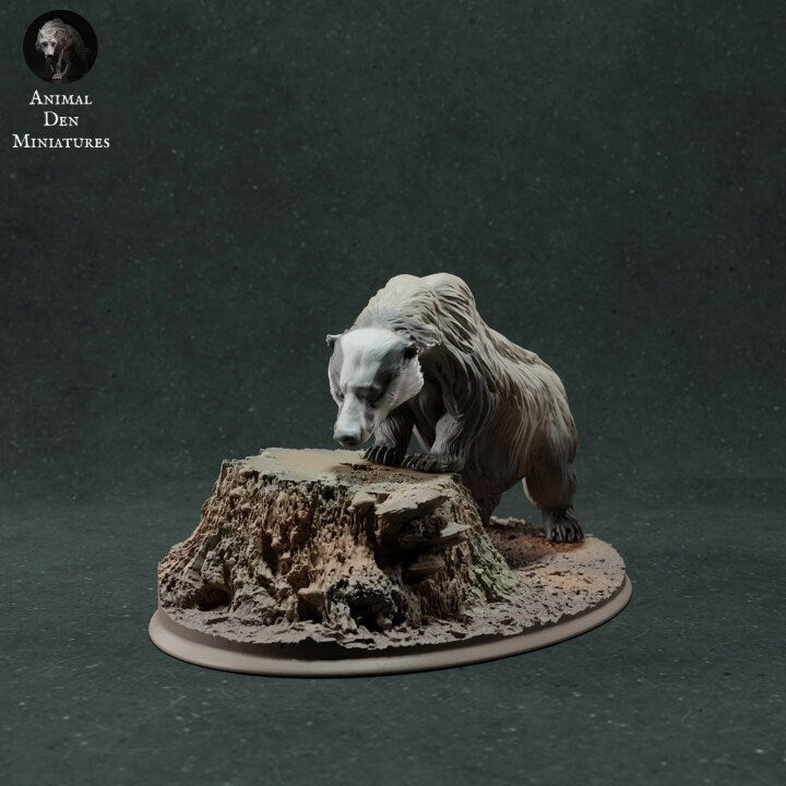 European Badger Sniffing - UNPAINTED - Animal Den Miniatures