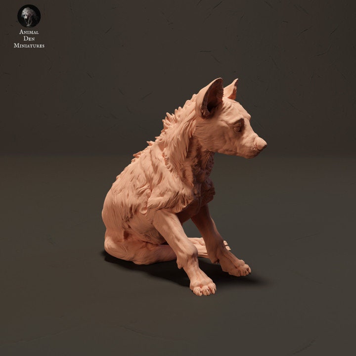 Spotted Hyena Pup - UNPAINTED - Animal Den Miniatures